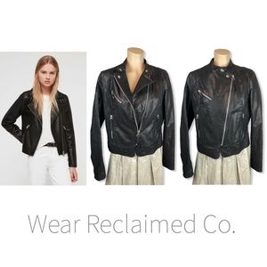 Black Vegan Leather Moto Jacket